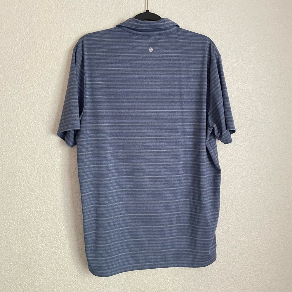 Z by Zella Men’s Striped Performance Court Polo Shirt M Blue - Picture 3 of 9